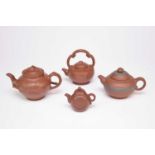 Four Chinese Yixing teapots