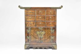 A Korean brass mounted softwood chest of drawers