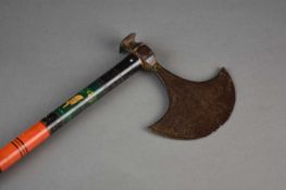 A Ceylonese ceremonial axe, 19th century