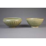 A Chinese Longquan celadon lotus bowl, Ming Dynasty, and another