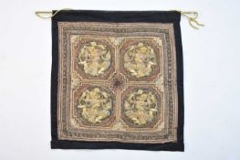 Three South East Asian embroidered panels