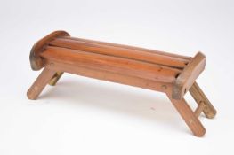 A Chinese folding bamboo headrest, 19th century