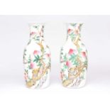 A pair of very large Chinese famille rose 'Nine Peaches' vases