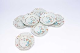 A set of seven Chinese famille rose soup plates, 18th century