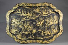 A Chinese export lacquer tray, Qing Dynasty