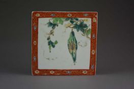 A Japanese Arita Imari tile, Meiji era