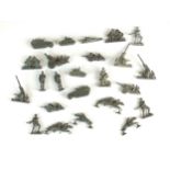 A group of Winterhilfswerk (WHW) models of infantry, artillery and other soldier tokens
