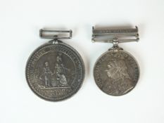 Boer War Medal with Cape Colony clasp and Marine Society of Reward of Merit medal