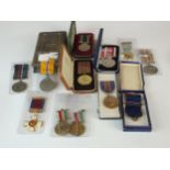 A group of assorted medals