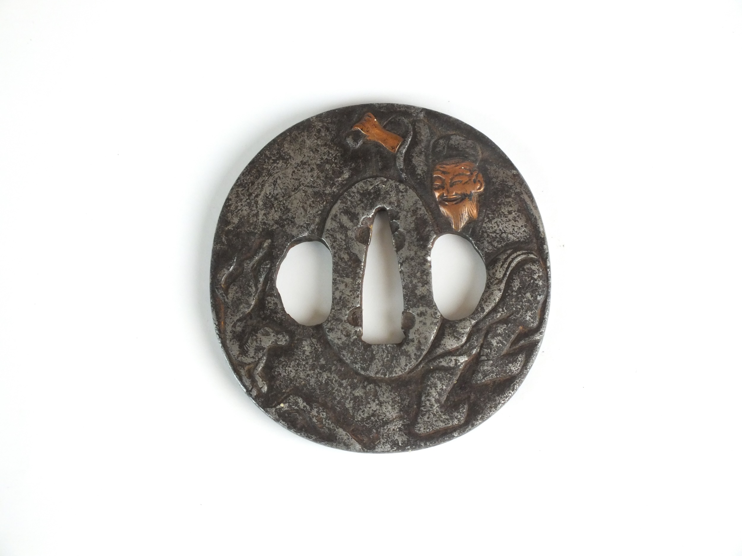 A Japanese inlaid tsuba, Meiji era (1868-1912)