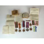 Ten Second World War medals with ribbons - Merchant Navy interest