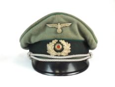 German Third Reich Jaeger (Light Infantry) Officer's cap, battle-worn