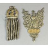 Two Ancient Order of Foresters badges