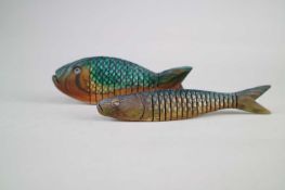Jeff Soan (British 20th Century) Two Articulated Fish