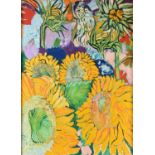 John Bratby (1928-1992) Sunflowers