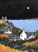David Barnes (Welsh School 1942-2021) Cottages on Cardigan Bay