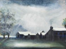 Ted (Edwin James) Dummett RCA (British 1906-1989) Landscape with farm buildings