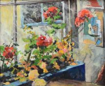 Chris Insoll (Cornish School b.1956) Winter Geraniums