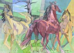 Algot Stenbery (American 1902-1983) Three Horses