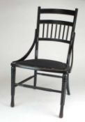 Attributed to R.W. Edis, an Aesthetic period ebonised chair