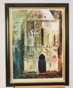 John Piper (British, 1903-1992), A Church Tower, signed planographic proof, 77 x 57cm (I)