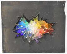 Jane Gray ARCA, multi-coloured stained glass segment panel