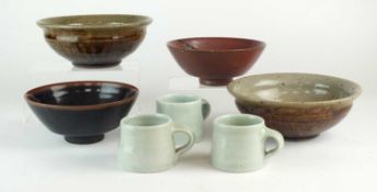 A group of studio pottery including Mike Dodd and Kevin De Choisy