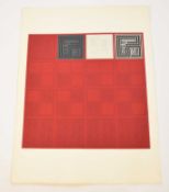 Gordon House (British, 1932-2005), 'Red Matrices', '25/75' and ''67', 50.4 x 51cm (I)