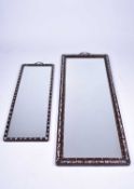 Two Chinese inlaid rosewood wall mirrors