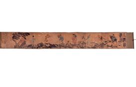 A Chinese handscroll of The Eight Immortals, 20th century