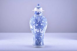 A Chinese blue and white baluster vase and cover from the Bintan cargo, Kangxi