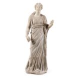 Römische weibliche Marmorfigur eine Frau oder Göttin zeigend