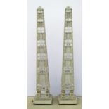 Paar Obelisken als Lichtskulpturen