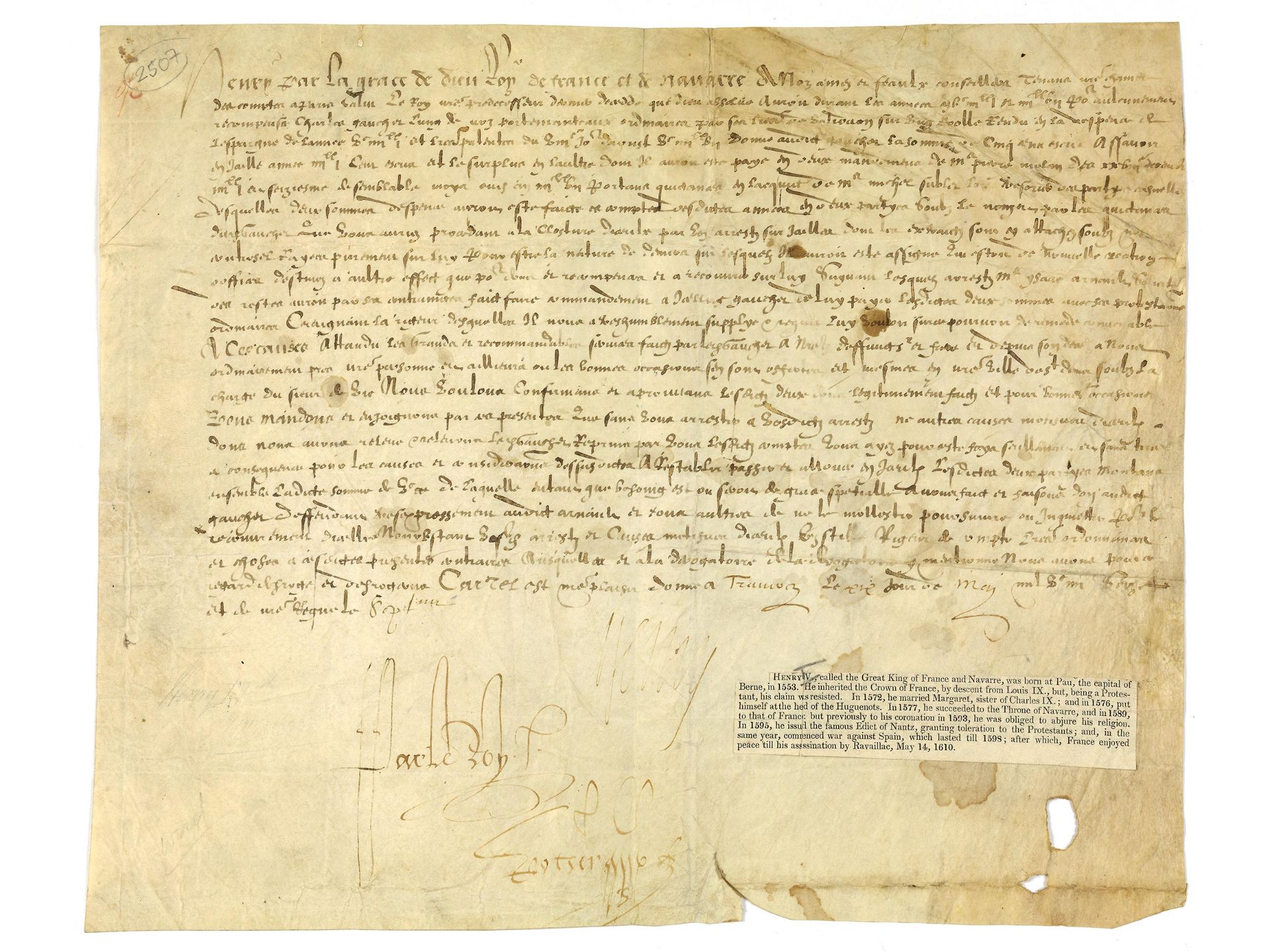Dokument Heinrich IV von Frankreich