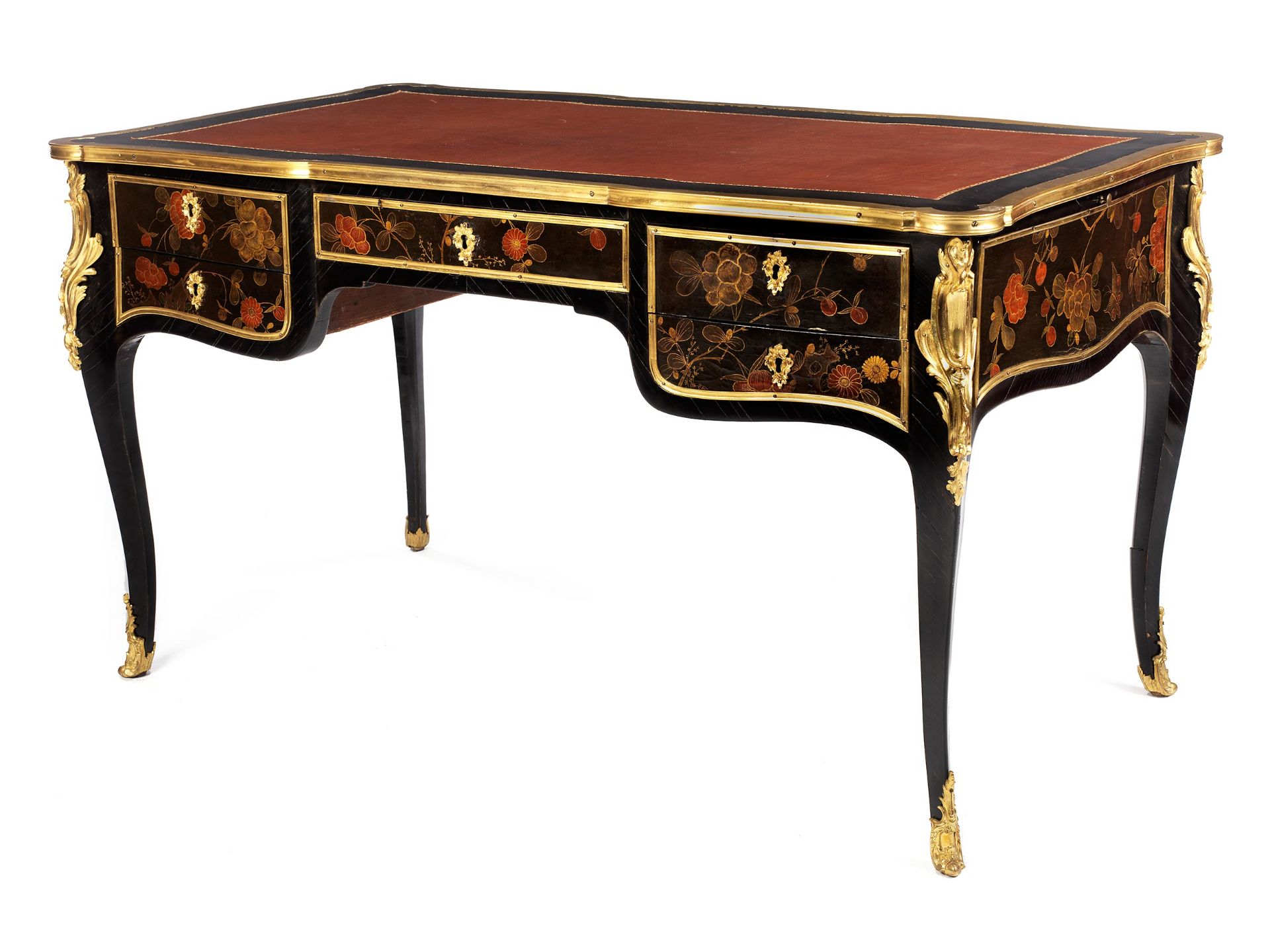 Feines Louis XV-Lack-Bureau plat