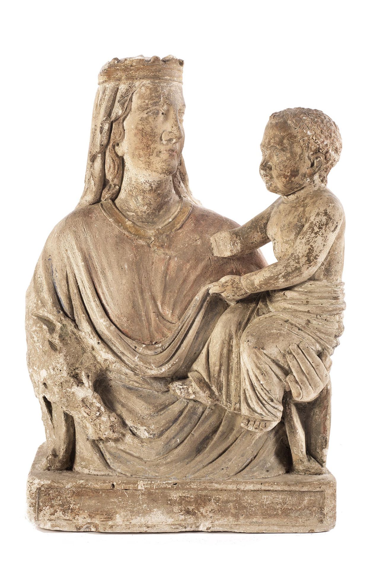 Museale Figur der Madonna mit Kind des 14./ 15. Jahrhunderts