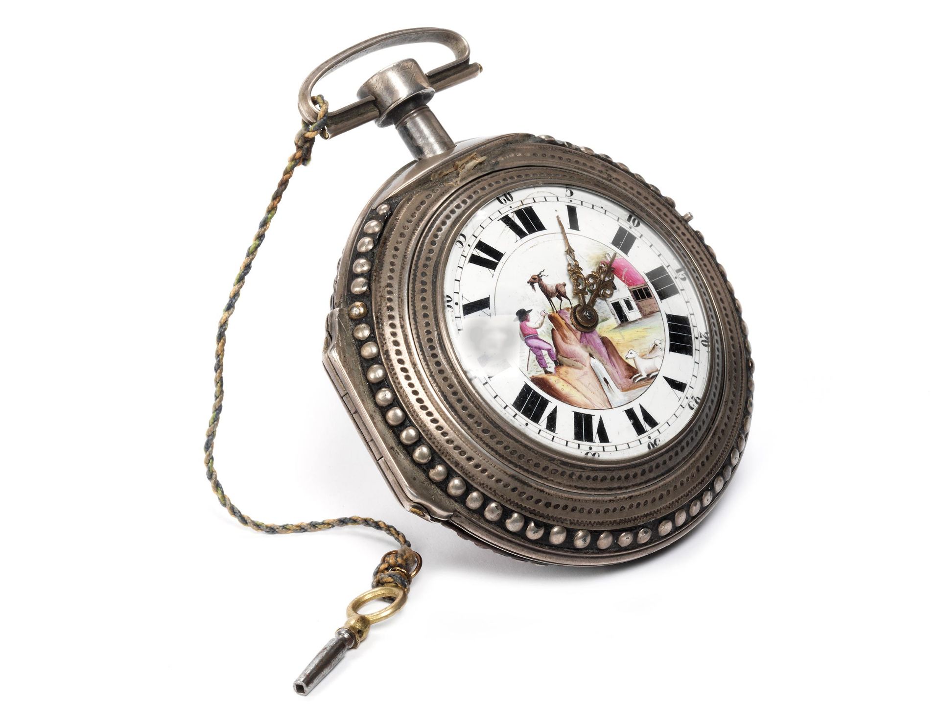 Grosse Biedermeier-Taschenuhr mit Spindelwerk