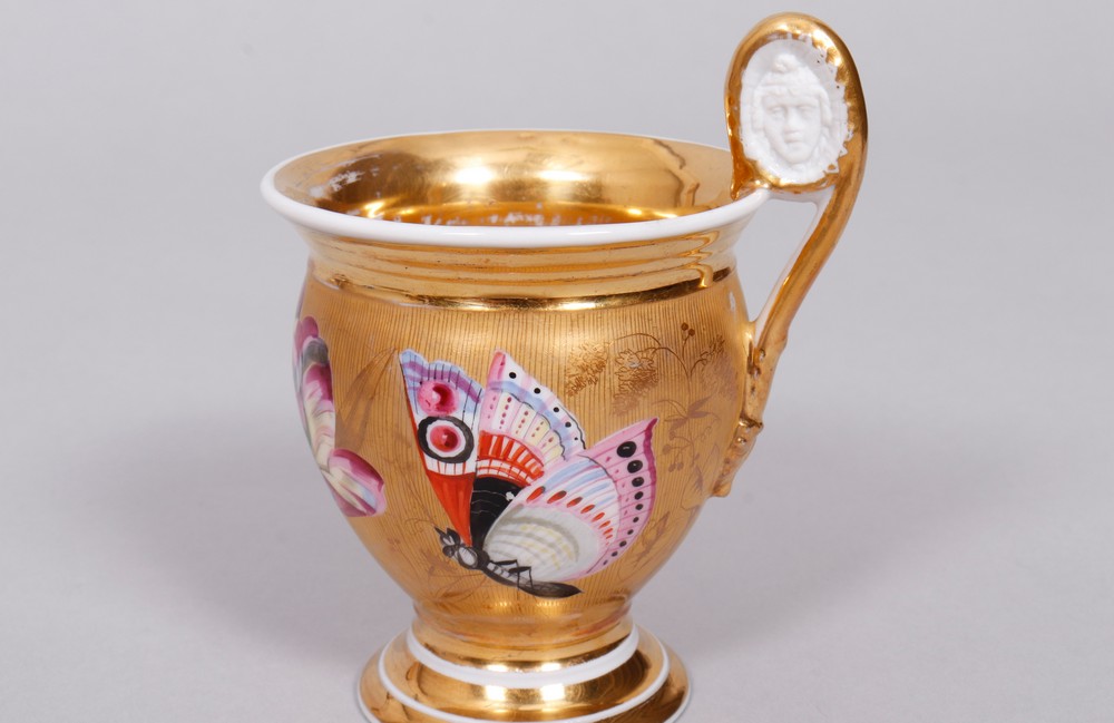 Biedermeier cup and saucer, probably Gotha, Thuringia, ca. 1830 - Image 4 of 6