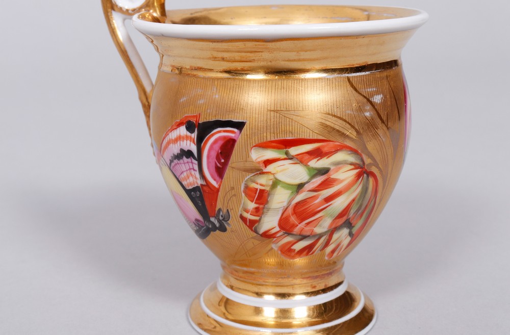 Biedermeier cup and saucer, probably Gotha, Thuringia, ca. 1830 - Image 5 of 6
