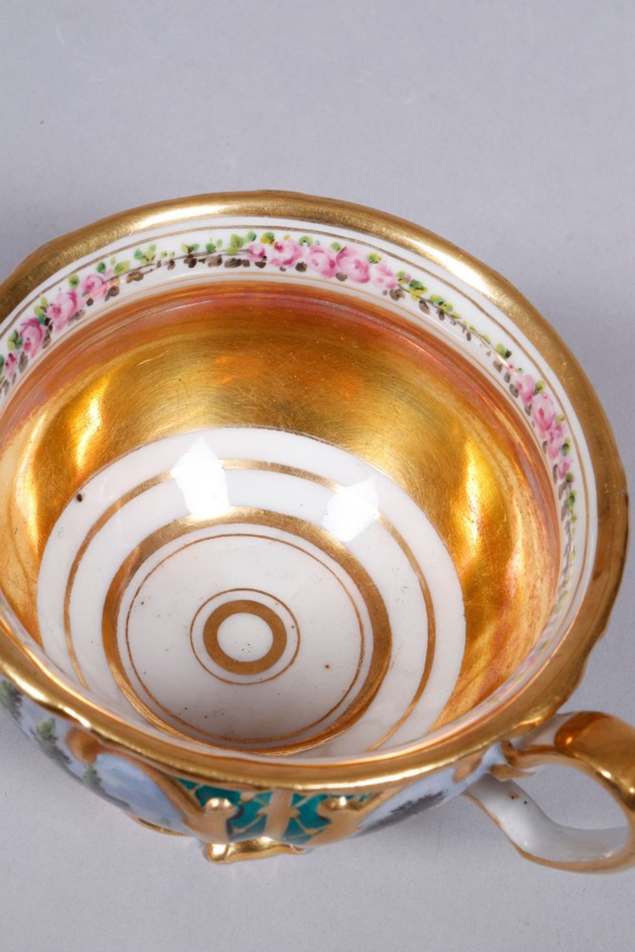 Biedermeier cup and saucer, probably Thuringia, ca. 1841 - Image 3 of 8