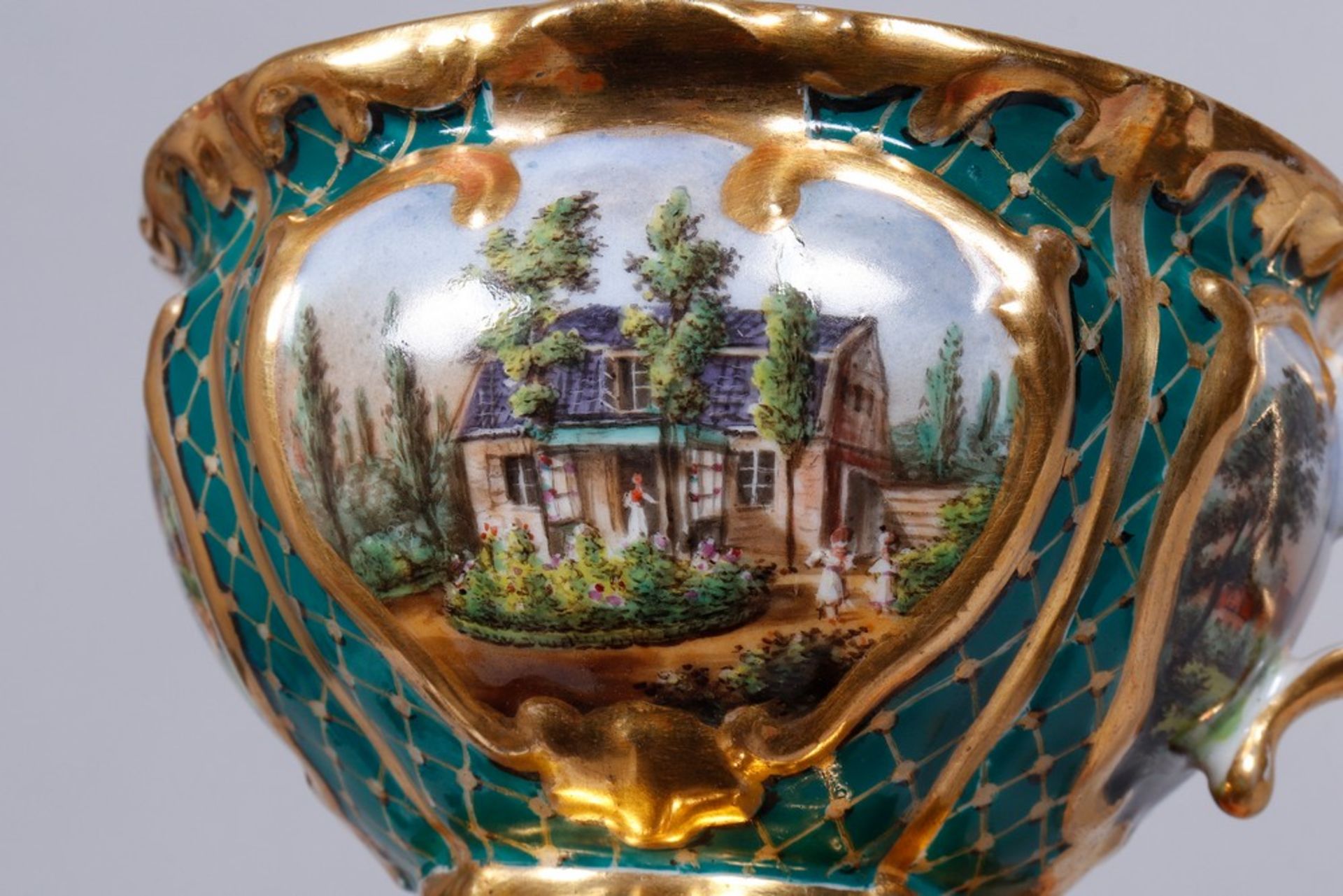 Biedermeier cup and saucer, probably Thuringia, ca. 1841 - Image 7 of 8