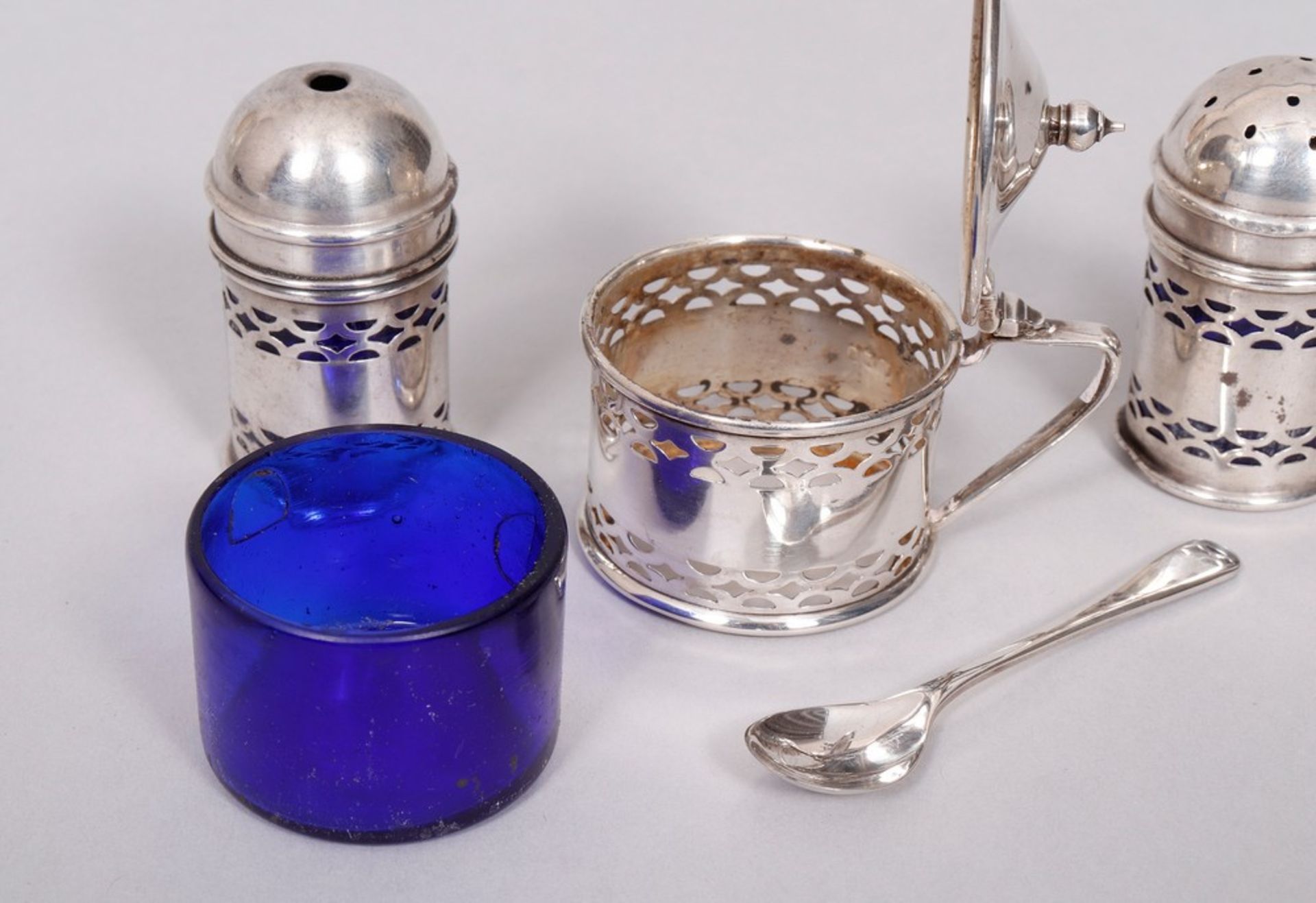 Condiment set in box, 925 silver, Charles Boyton & Sons, London, ca, 1926 - Image 3 of 4