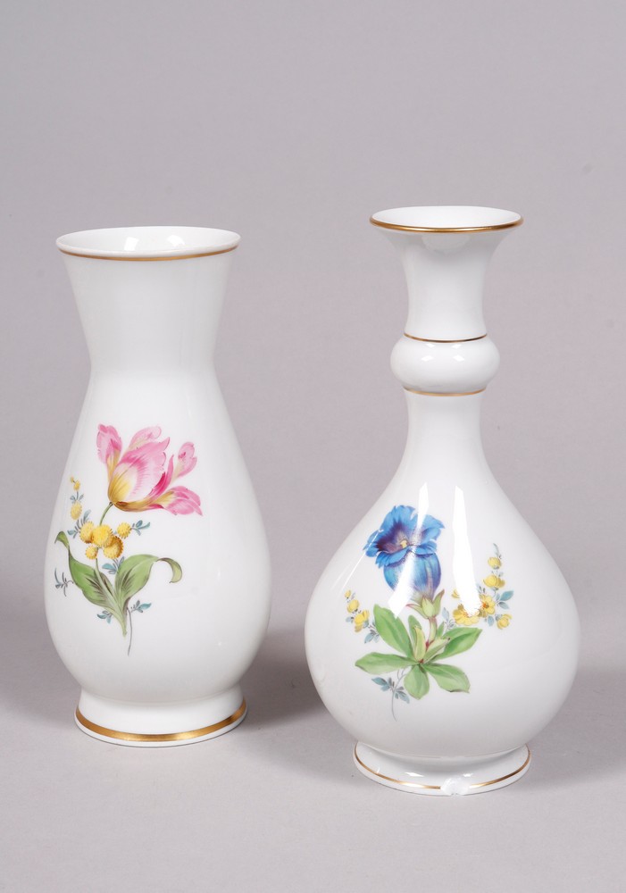 2 vases, Meissen, 20th C.