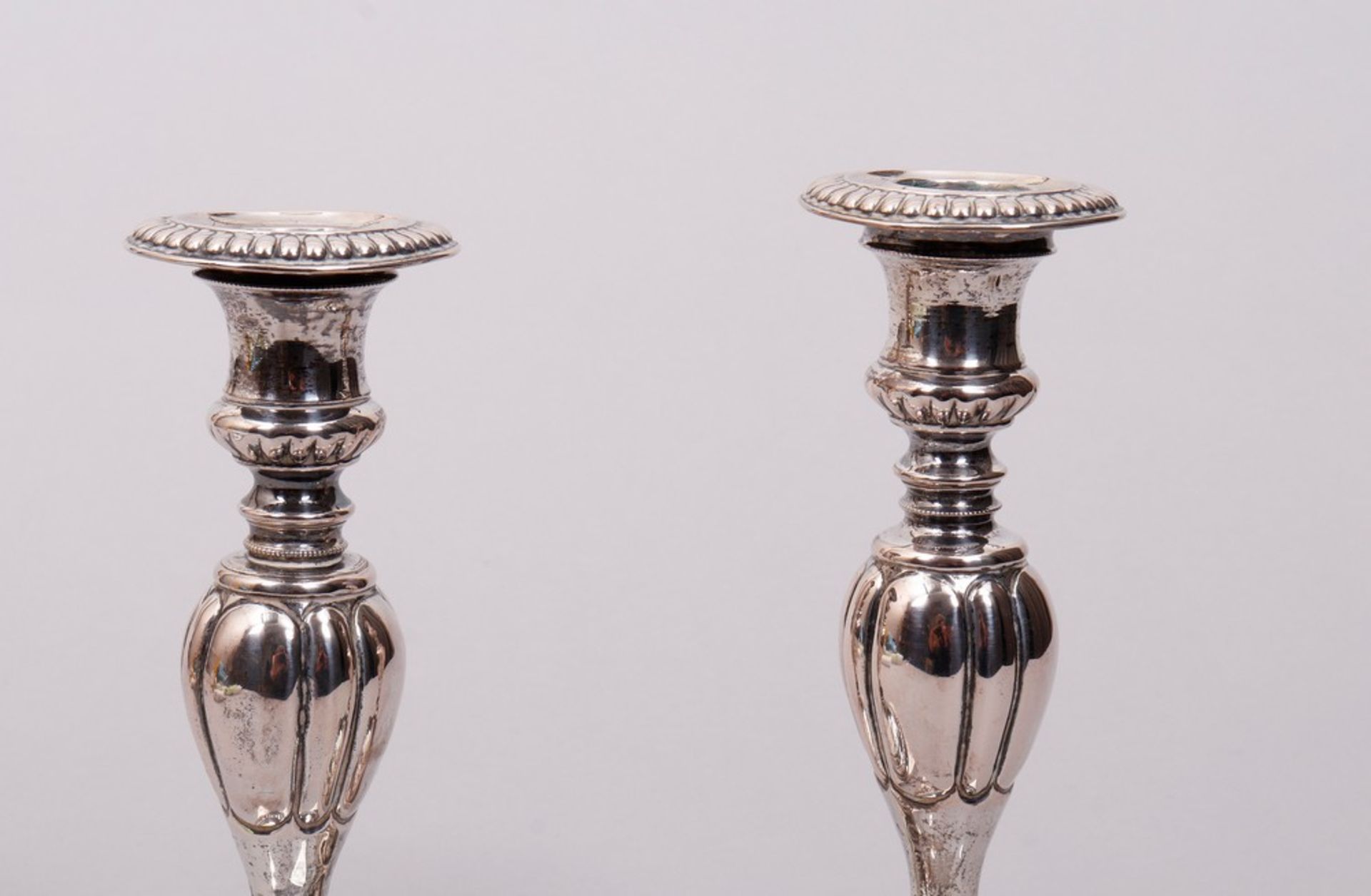 Pair of table candlesticks, silver, Berlin, 1st half 19th C. - Image 2 of 4