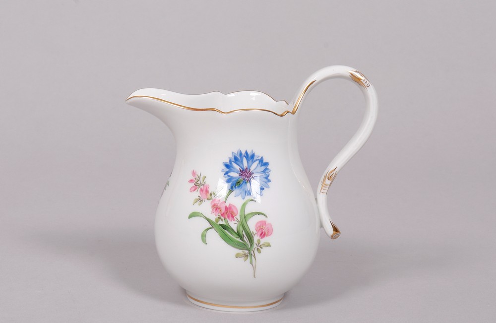 Milk jug, Meissen, 2.H. 20th C., decor "German flower" 