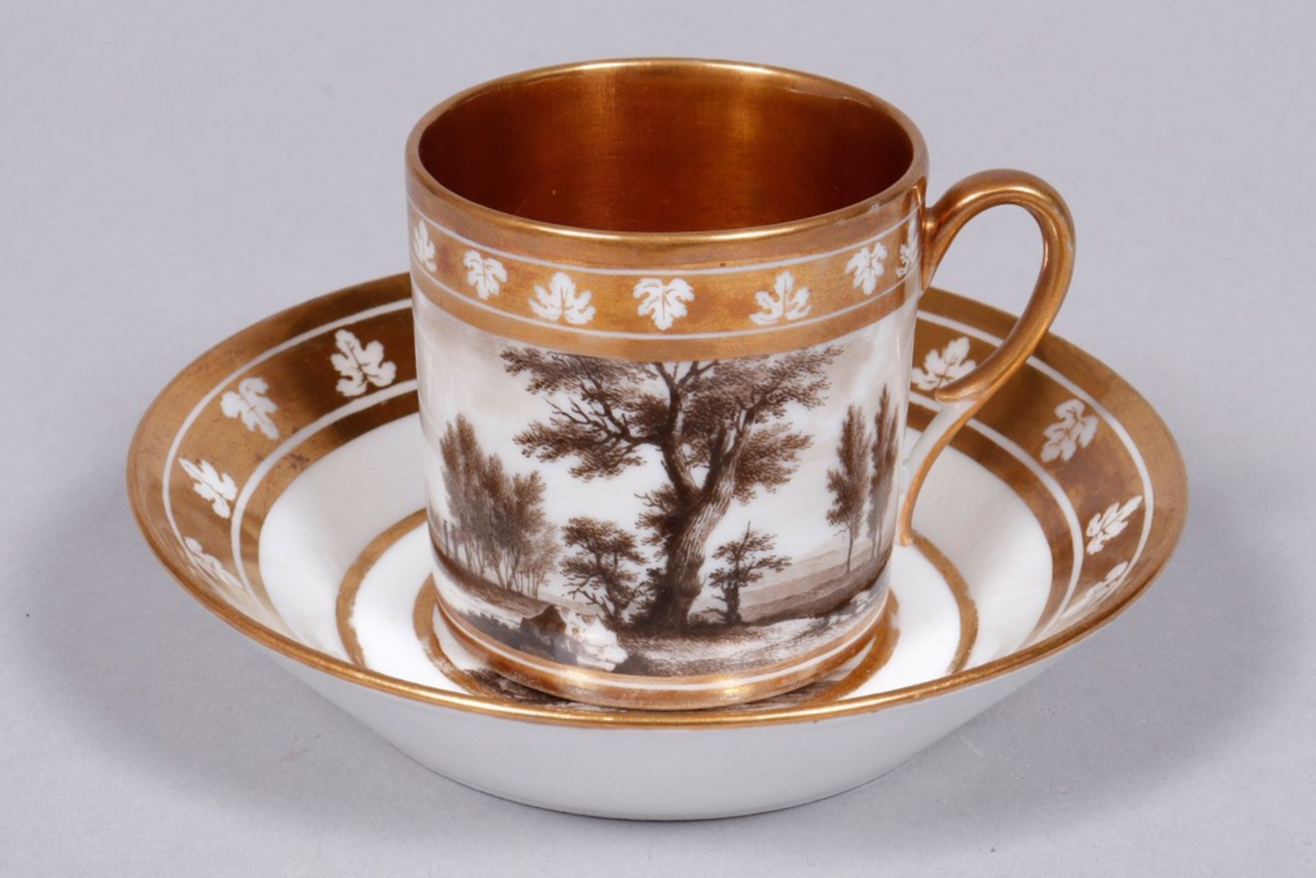 Empire cup with saucer, probably Gotha, early 19th C. - Image 2 of 5