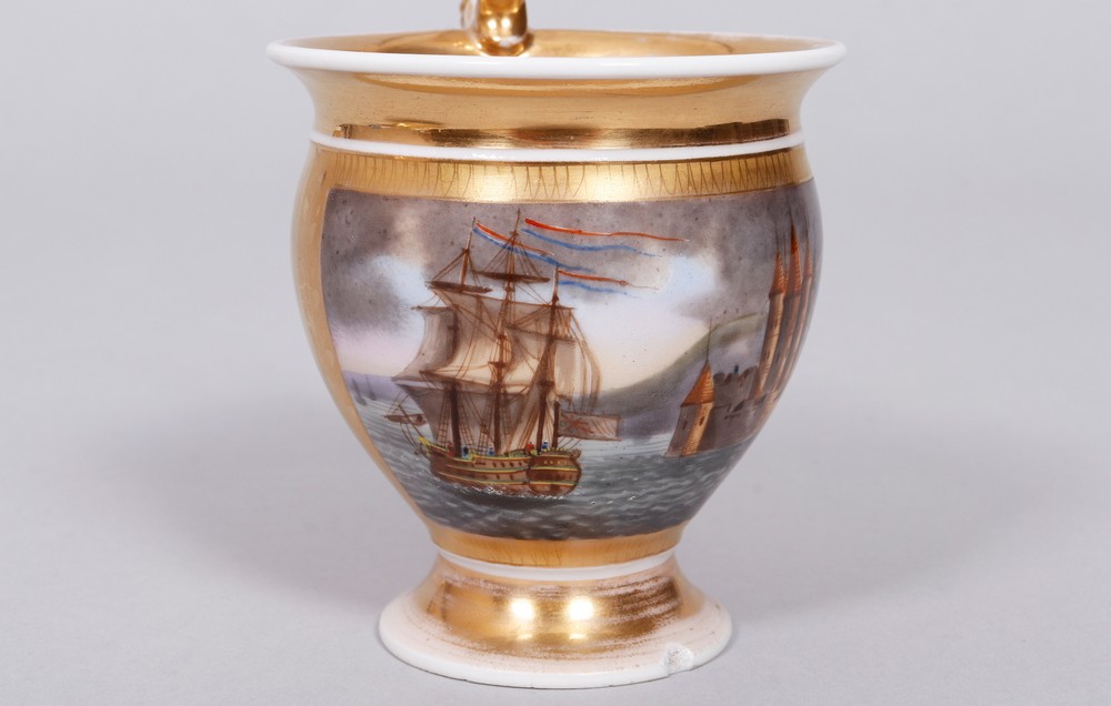 Biedermeier cup and saucer, probably Thuringia, ca. 1840 - Image 3 of 6