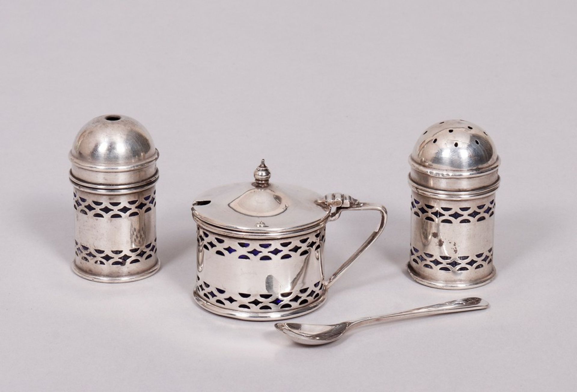 Condiment set in box, 925 silver, Charles Boyton & Sons, London, ca, 1926 - Image 2 of 4