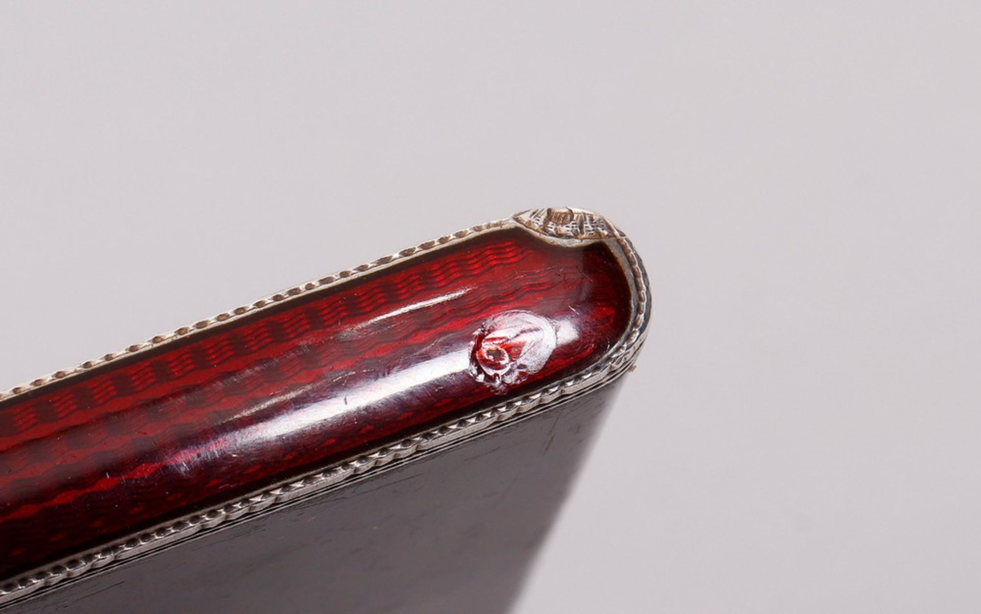 Business card case, 925 silver, red enamelled/gilt, probably France, 20th C. - Image 7 of 7