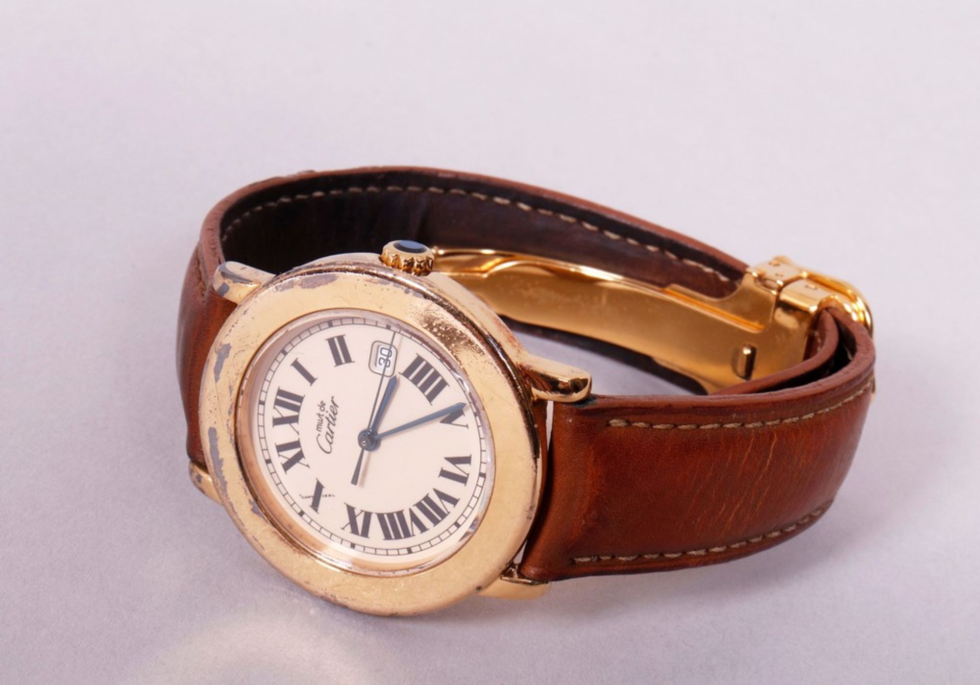 Wristwatch, silver, gilt, Cartier, model Ronde - Image 2 of 4
